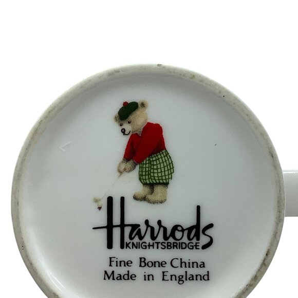 Harrods Teddy Bear Golf Themed Fine Bone China Mug Made in England 4" - Picture 4 of 7